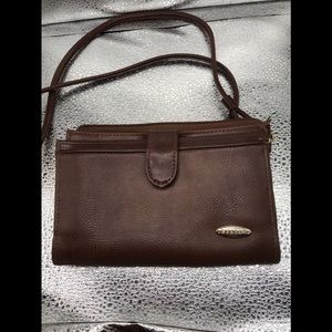 liz claiborne brown leather crossbody